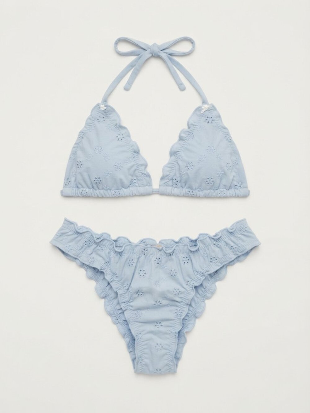 New! PINK x Frankies Bikinis Eyelet Bikini Set Medium 34635